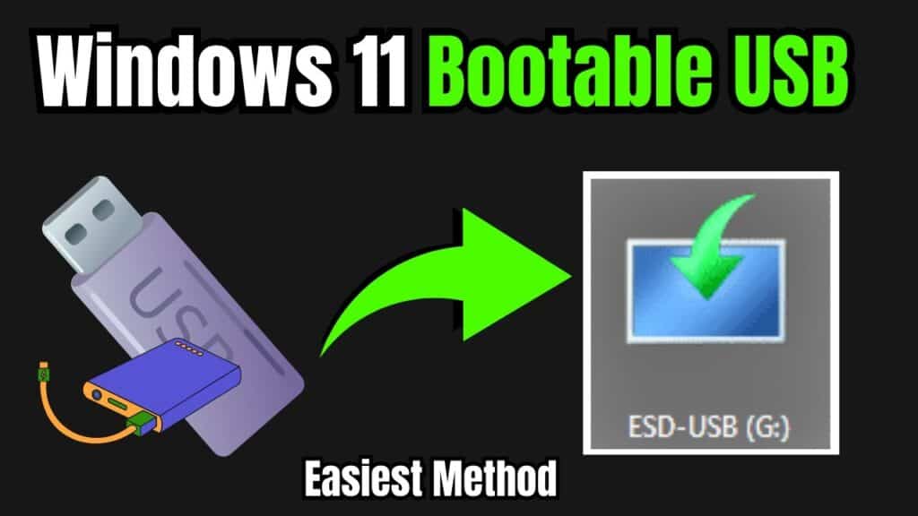 a usb drive with windows showing How to Make a Bootable USB for Windows 11