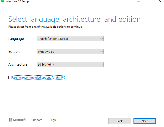 downloading windows 10 iso file from media creation tool
