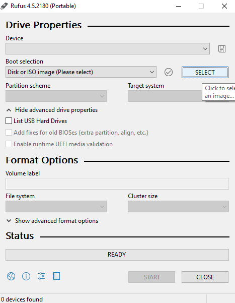 rufus is making USB bootable