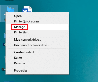 image shwoing manage button in Windows