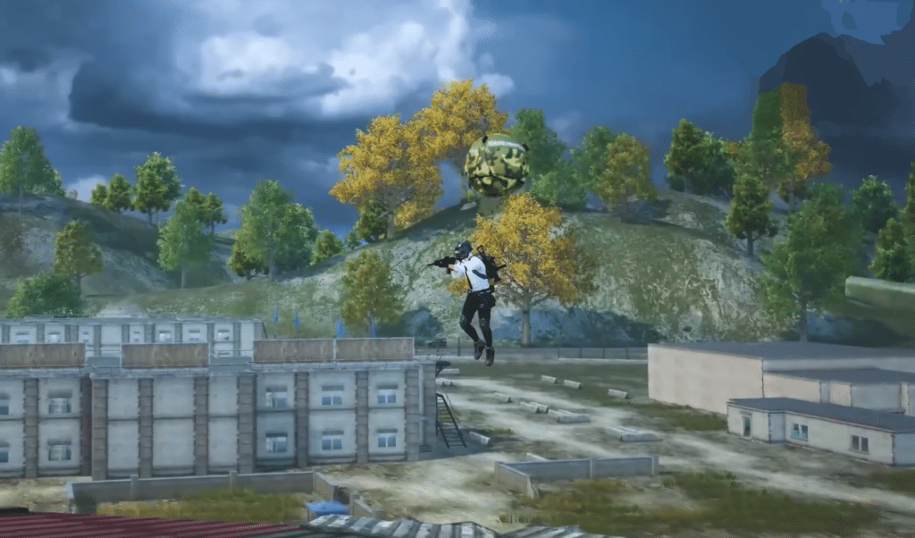 PUBG character is flying using Hot Air Balloons
