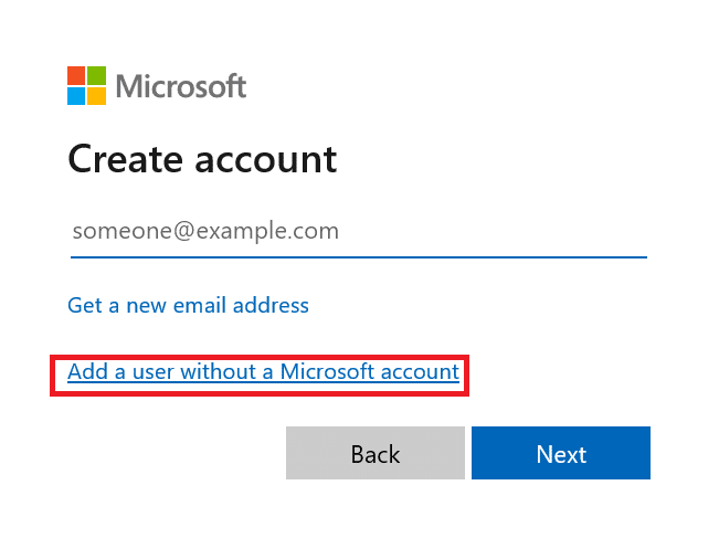 add a user without microsoft account