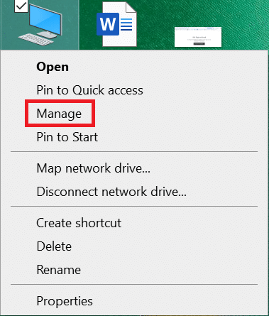 right click on this pc to open the device manager