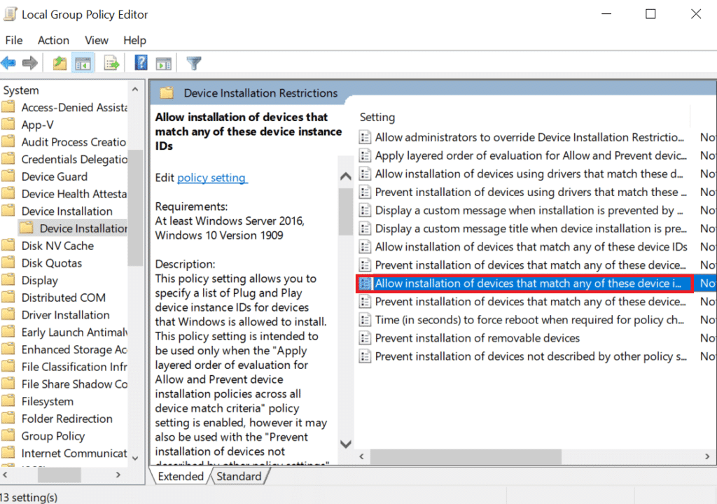 changing group policy settings