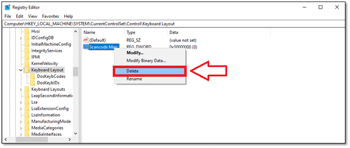 deleting Scancode Map entry