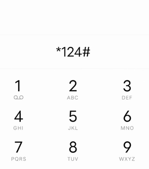 Image showing dialpad with *124# code