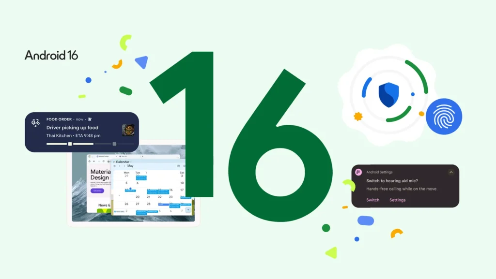 Image showing Android 16 update features