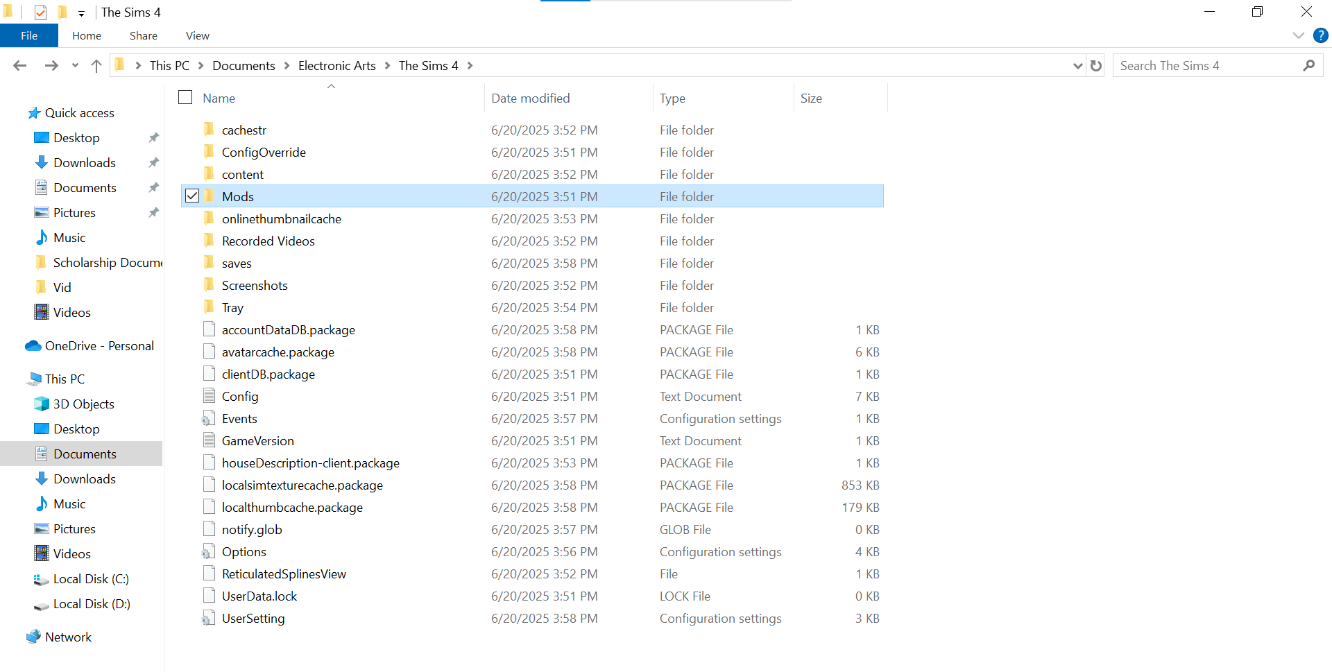 Image showing Mods folder in EA games