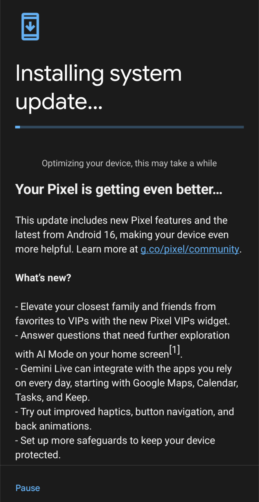 installing system update
