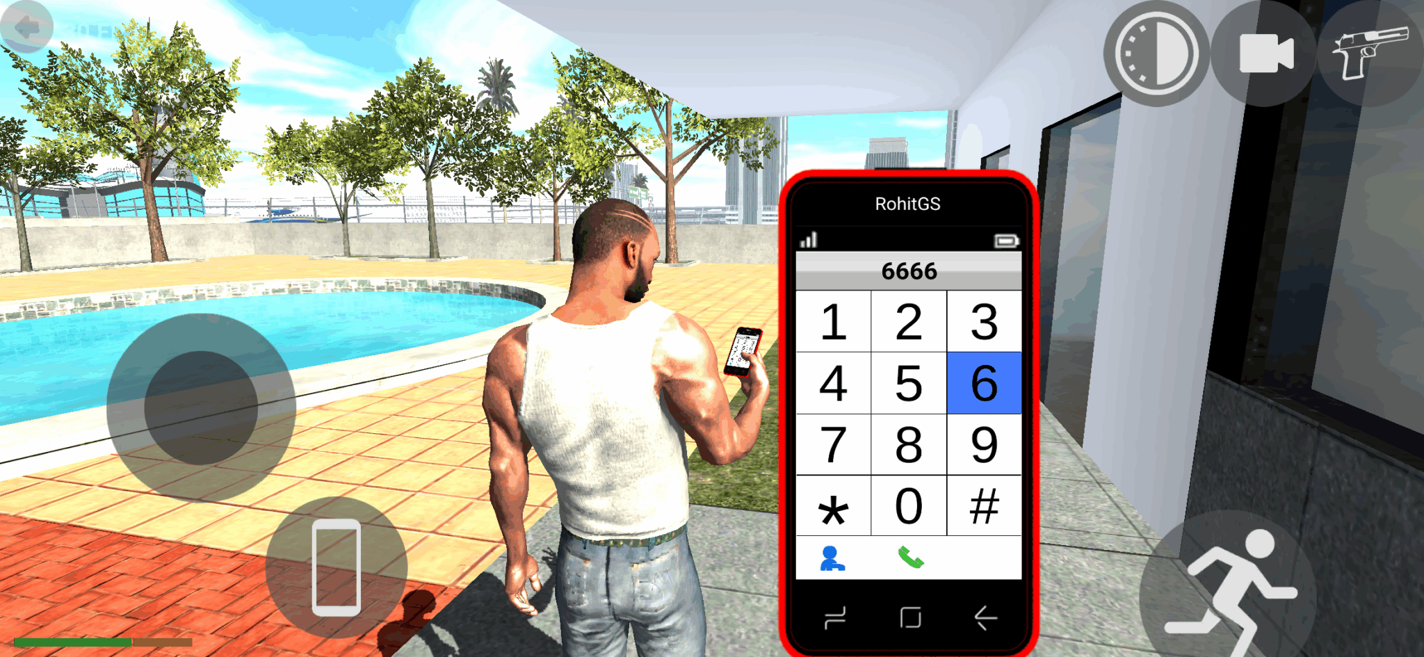 a man pressing 6666 code in mobile