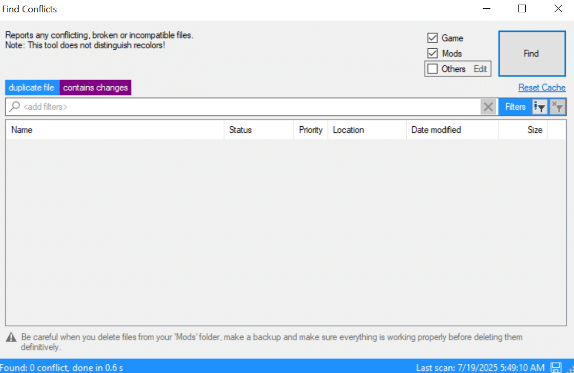 Image showing Conflict detector tool