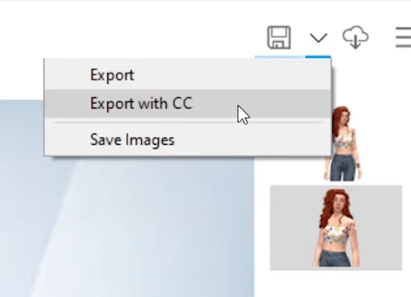 Image showing Export option