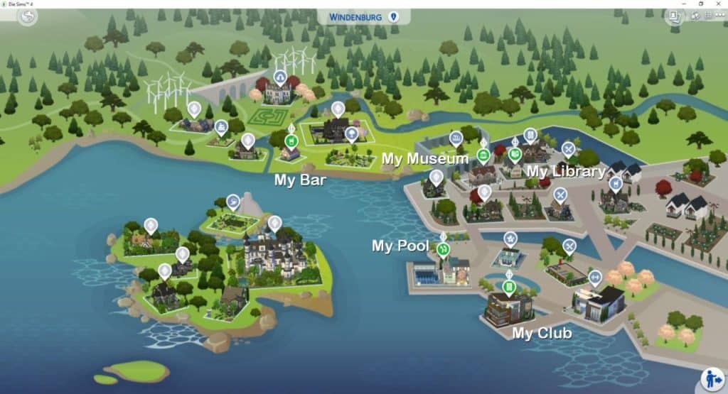 Image showing Sims 4 Universal Venue List