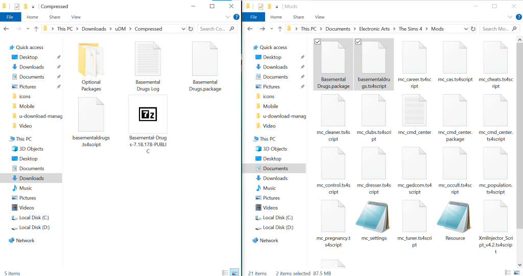 Moving basemental mods to the mods folder