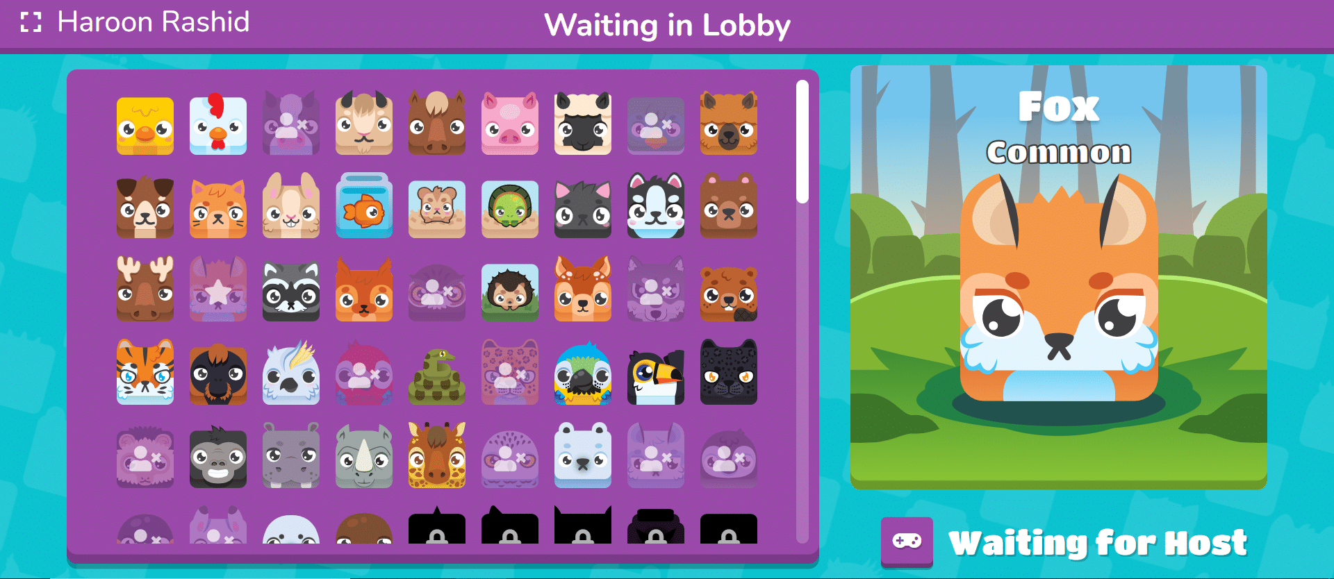 Image of a game lobby where players are waiting to start a match