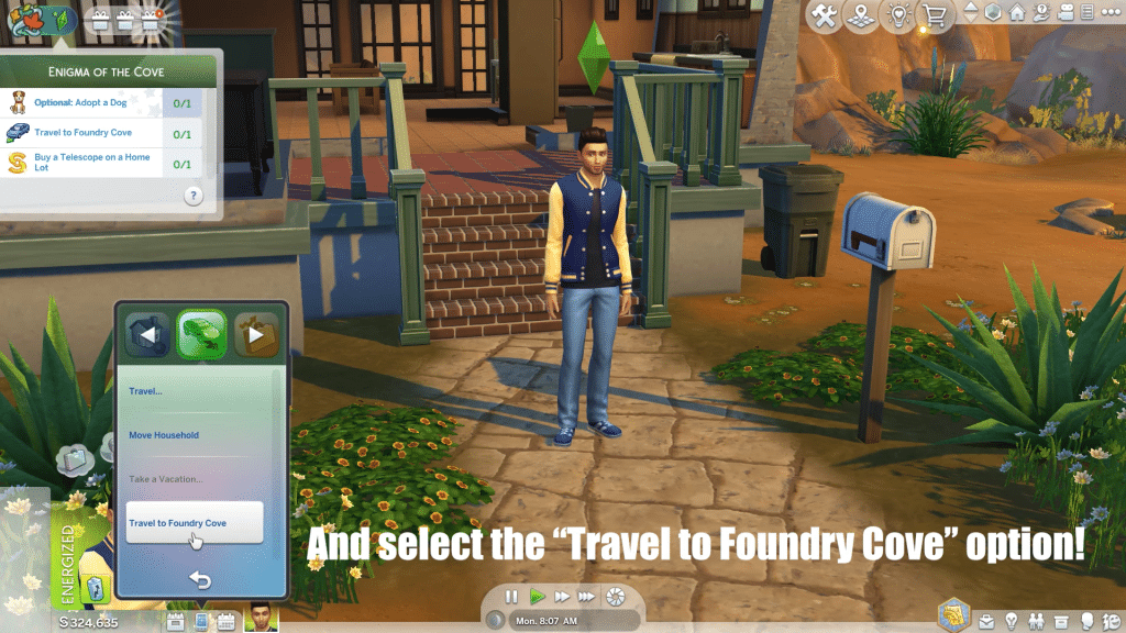 Selecting traveling to foundry cave option