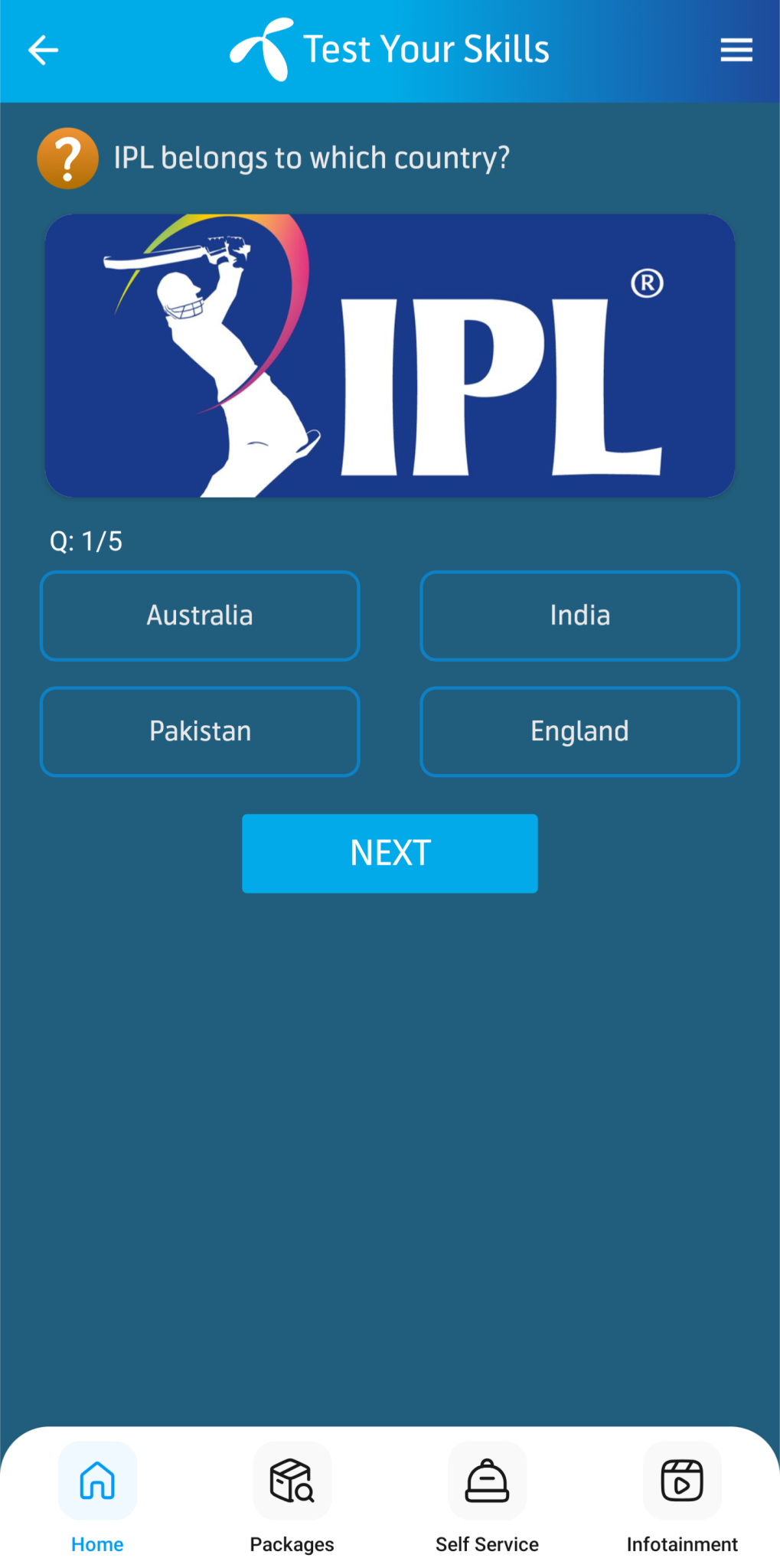 Solving the Telenor Quiz through the App