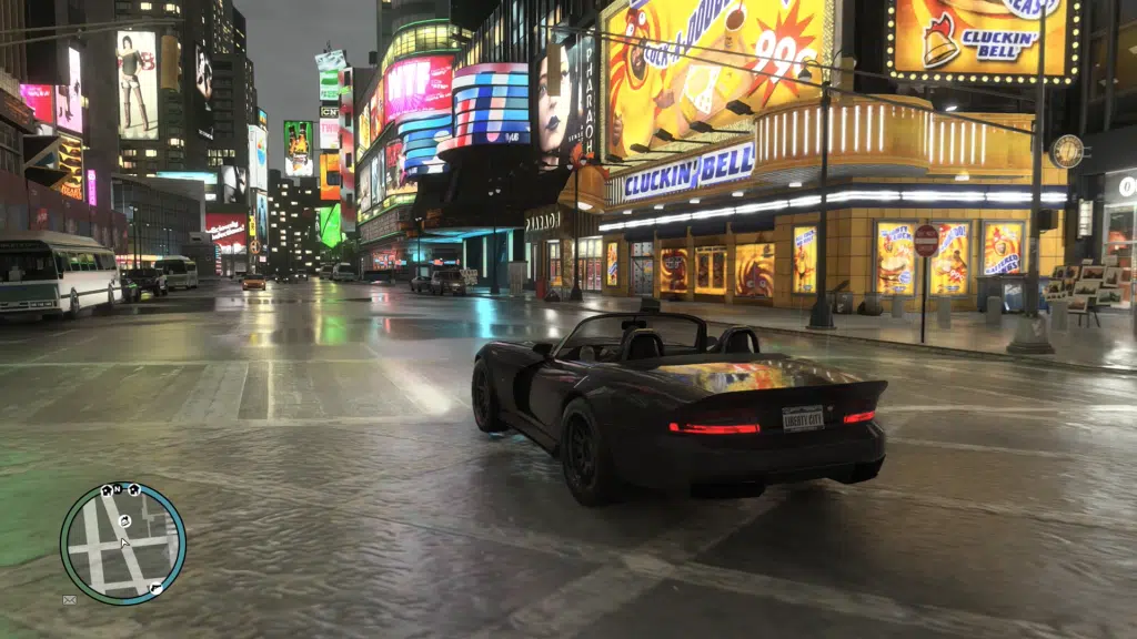 The GTA 4 Remaster version graphics and streets