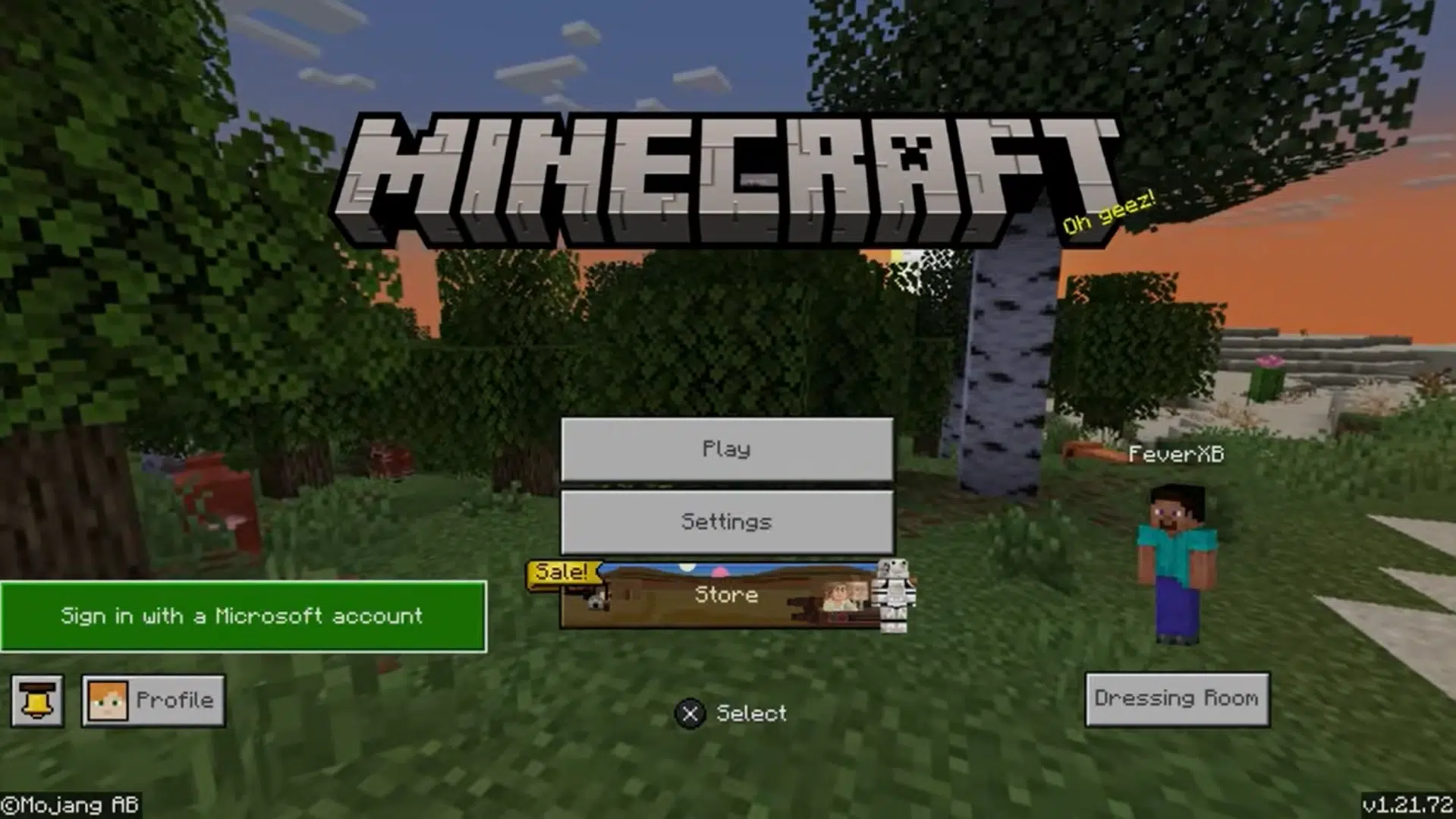 Selecting signin with Google in Minecraft