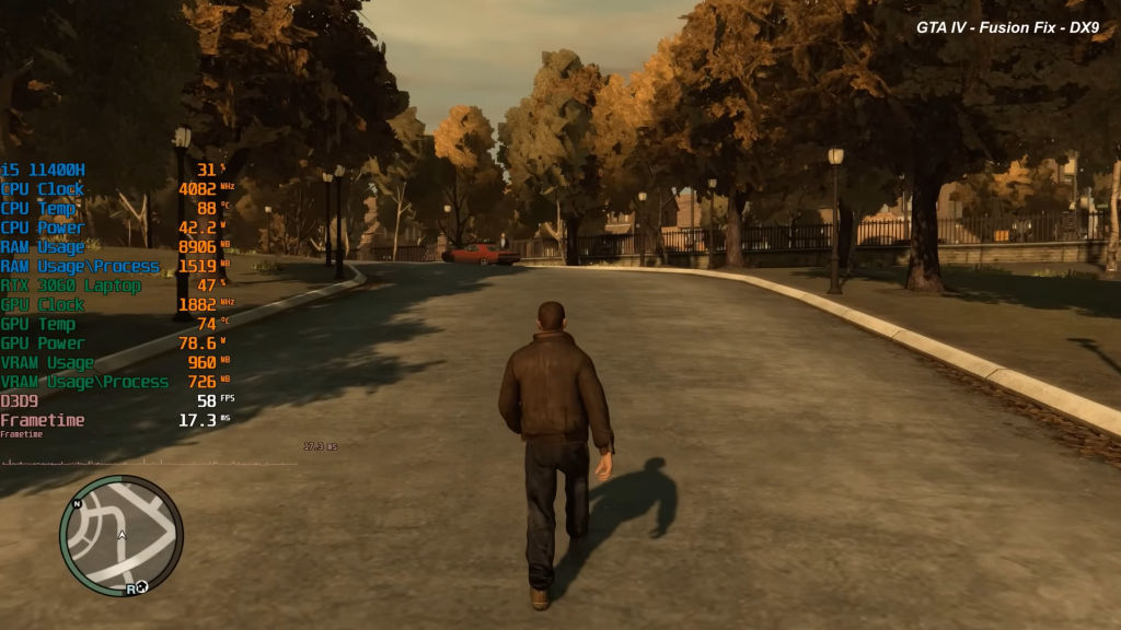 The Image of GTA 4 with FusionFix installed