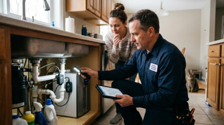 Why Your Home’s Annual Inspection Requires A Qualified Plumber A plumber doing Home's Annual Inspection