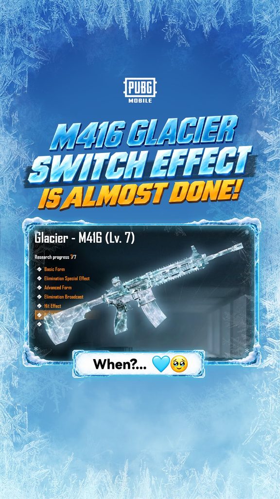 new PUBG Glacier switch effect looks cool